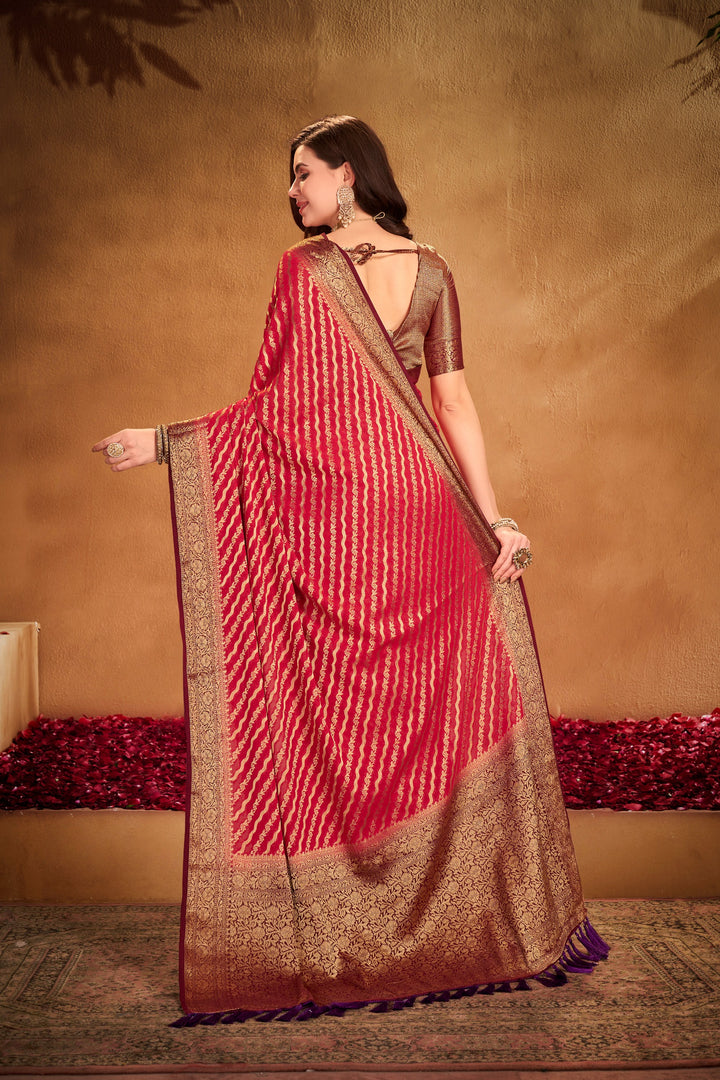 Garima 2 Red Viscose Saree