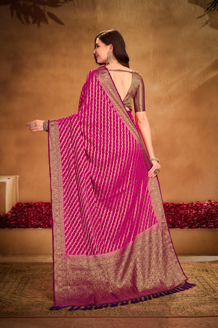 Garima 2 Pink viscose saree