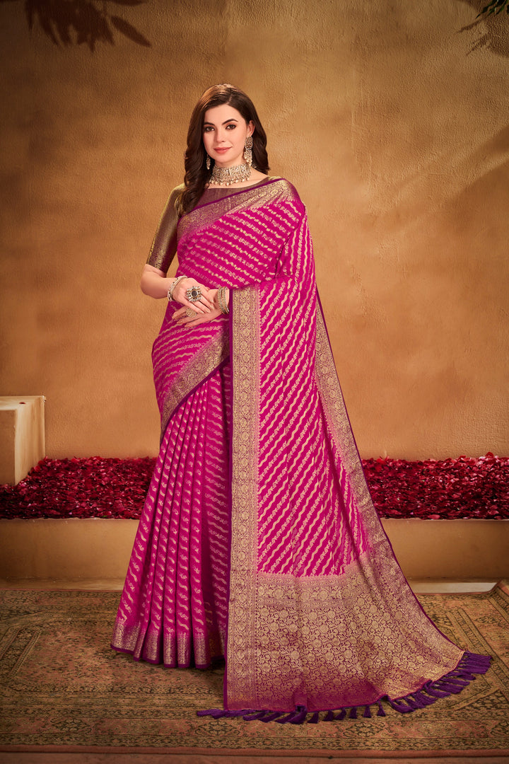 Garima 2 Pink viscose saree