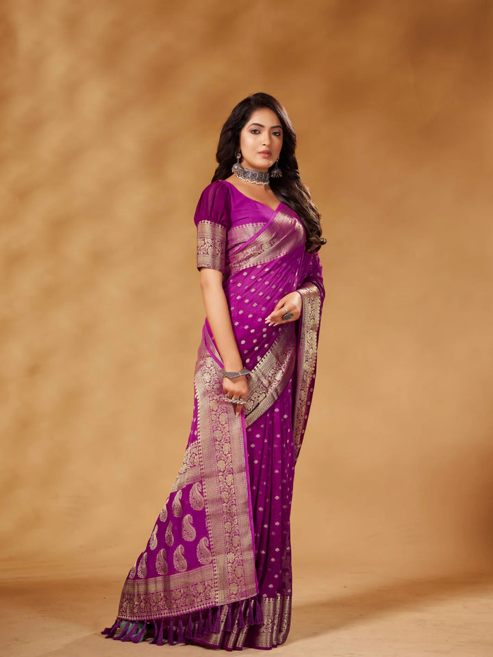 Bindia 3 Wine pure viscose saree