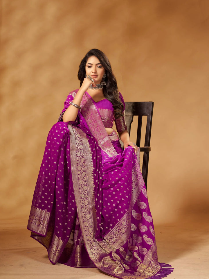 Bindia 3 Wine pure viscose saree