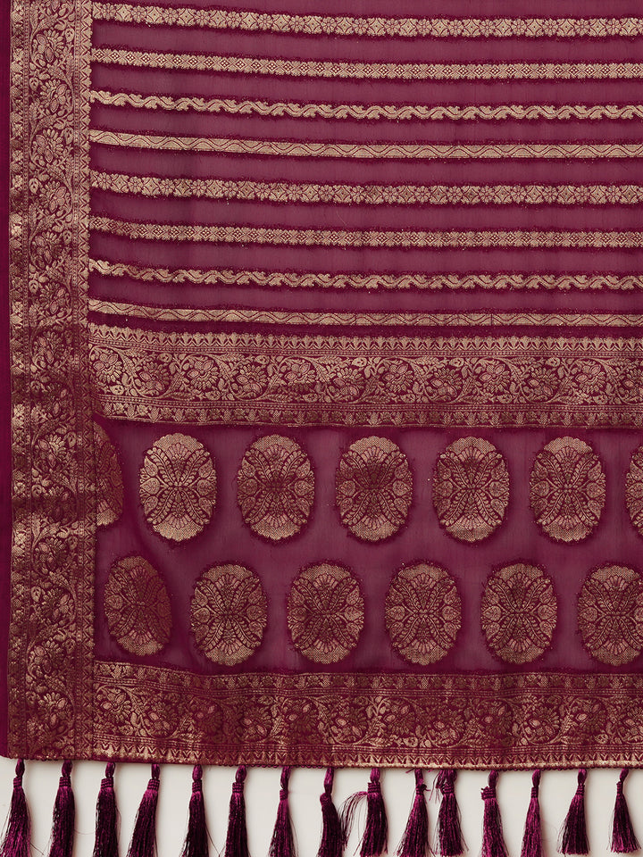 VARMALA WINE VISCOSE SAREE