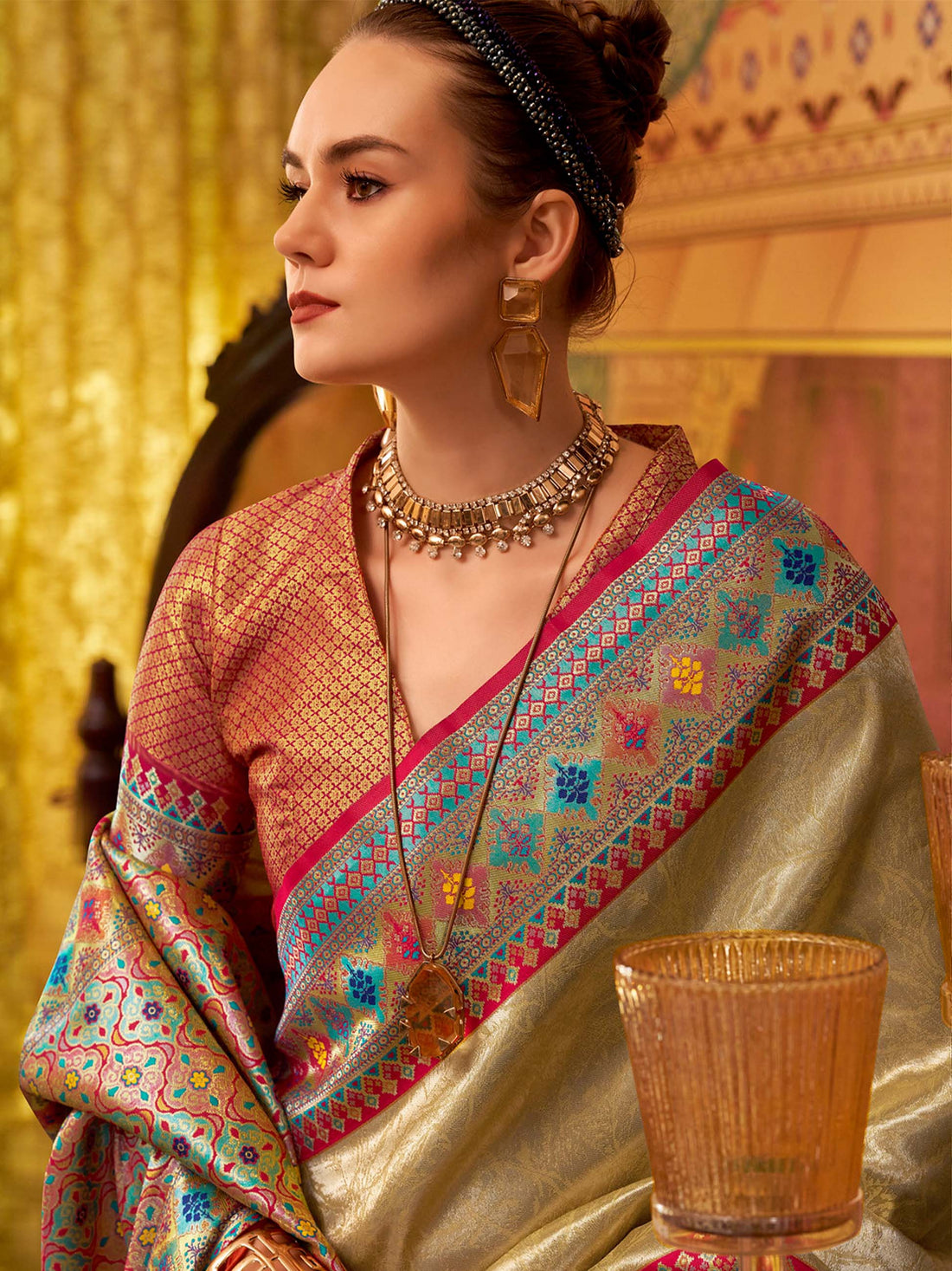 Colours Tissue Silk Saree