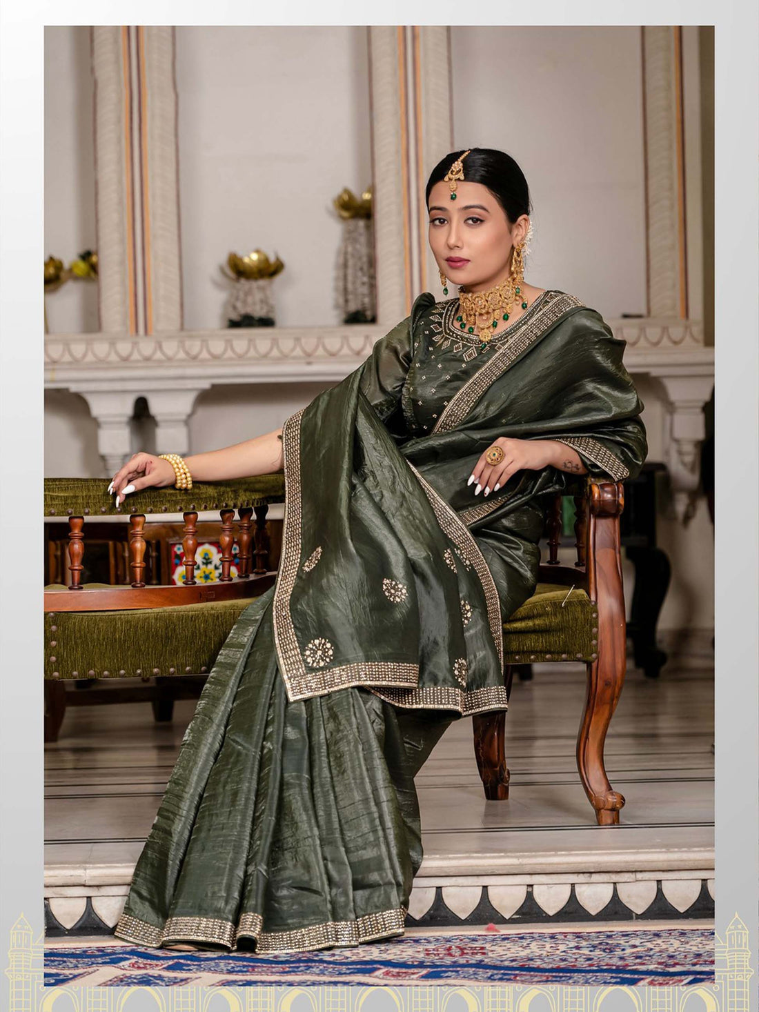 Evaraa Glass Tissue Saree