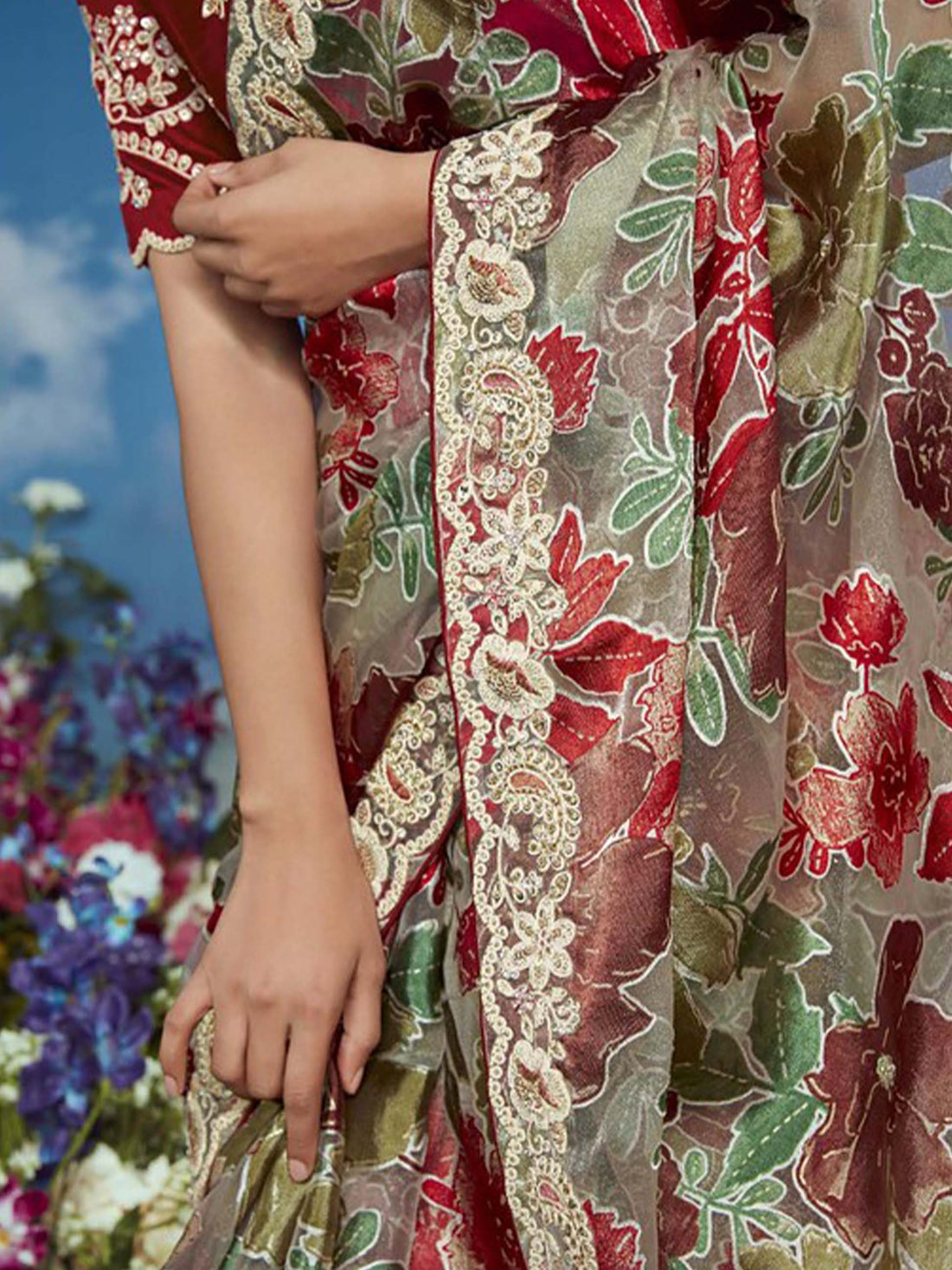 Bagicha Pure Organza Tissue Saree