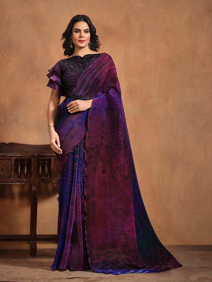 Digitally Pleated Elegance Saree
