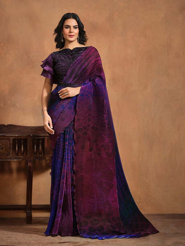 Digitally Pleated Elegance Saree