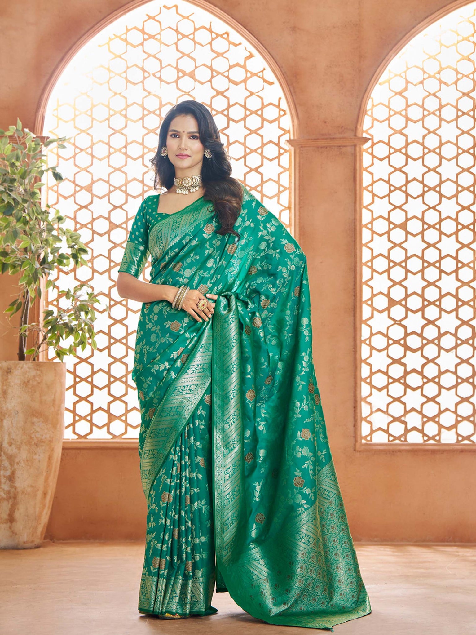 Savitri Vol Fabric Satin Saree