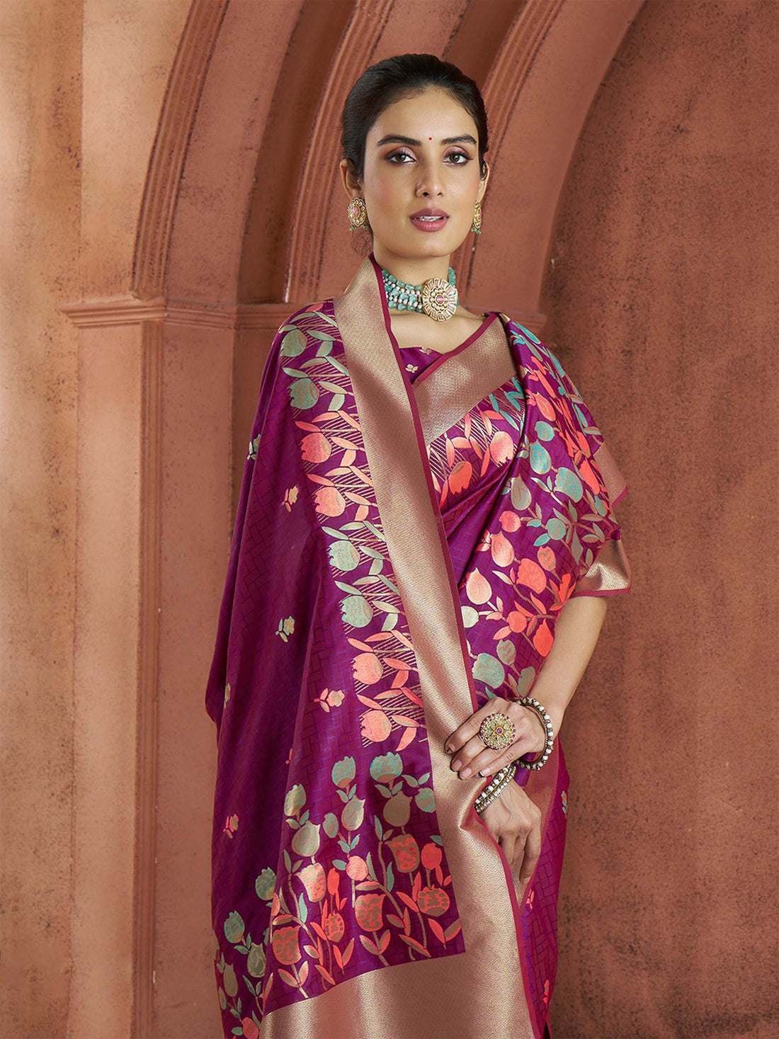 Savitri Vol Top Dyed Banarasi Saree