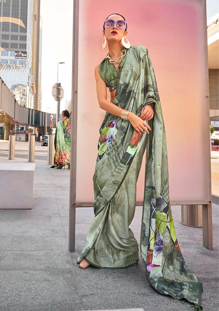 Glamour Swiss Satin Saree