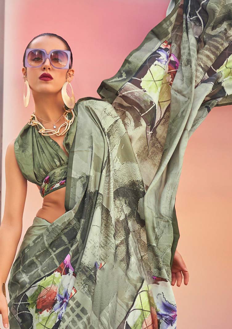 Glamour Swiss Satin Saree