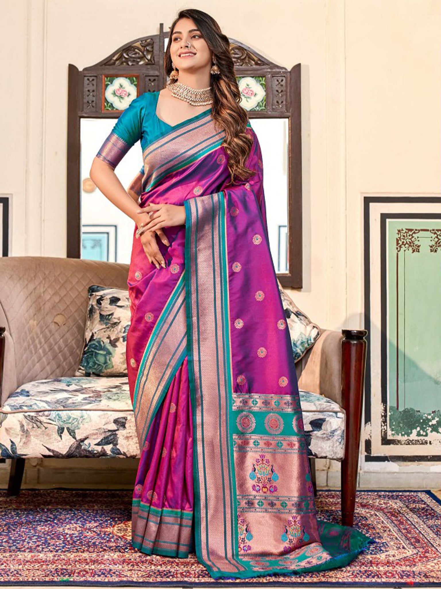 Nitya Paithani Kanjevarm Saree