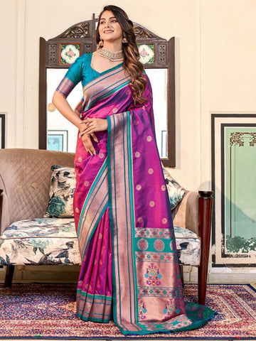 Nitya Paithani Kanjevarm Saree