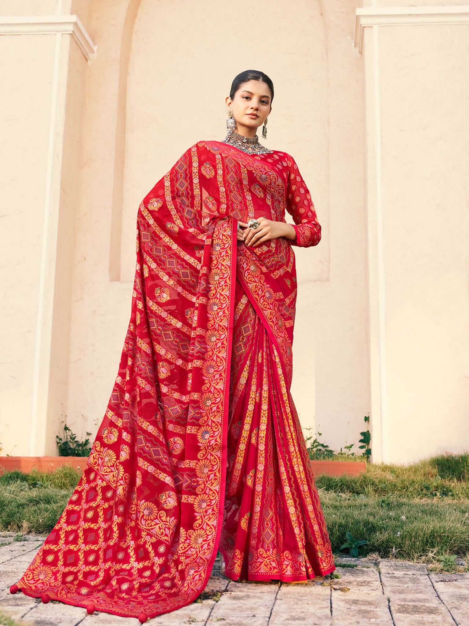Akshara PV Georgette Saree