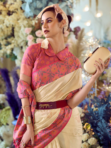 Purple Martin Soft Satan Silk Saree