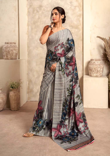 Jasmine Satin Crepe Saree