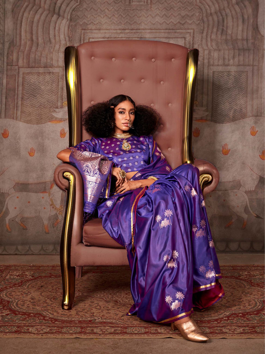 Kanthkala Pure Satin Saree