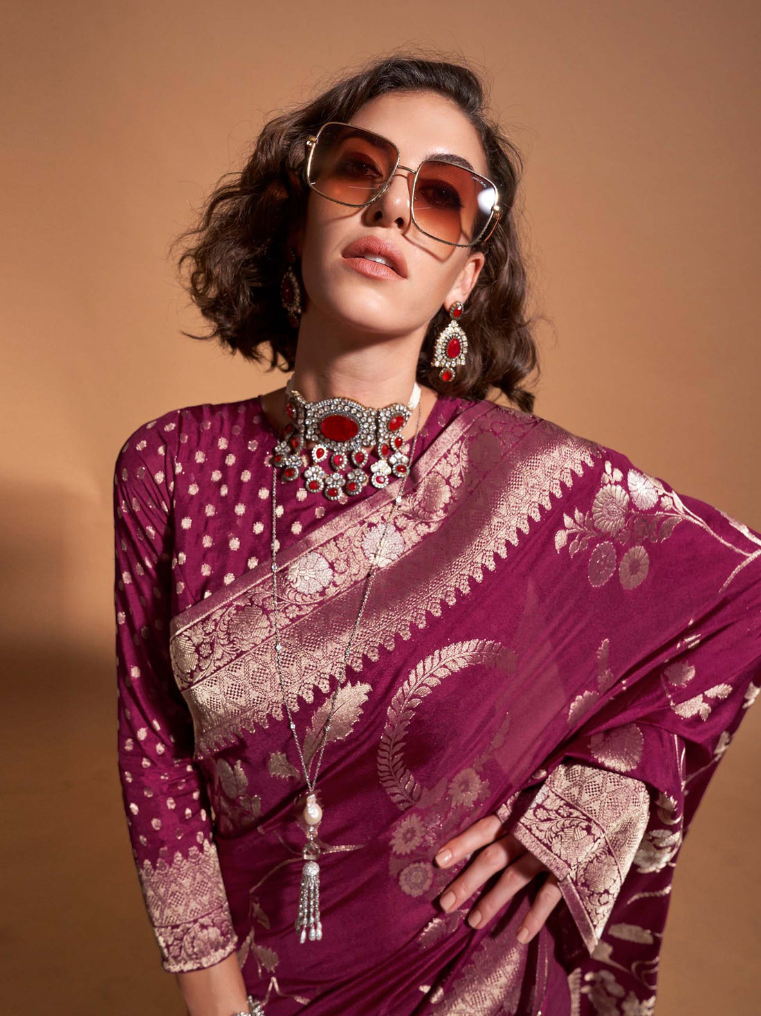 Kocktail Pure Georgette Nylon Silk Saree