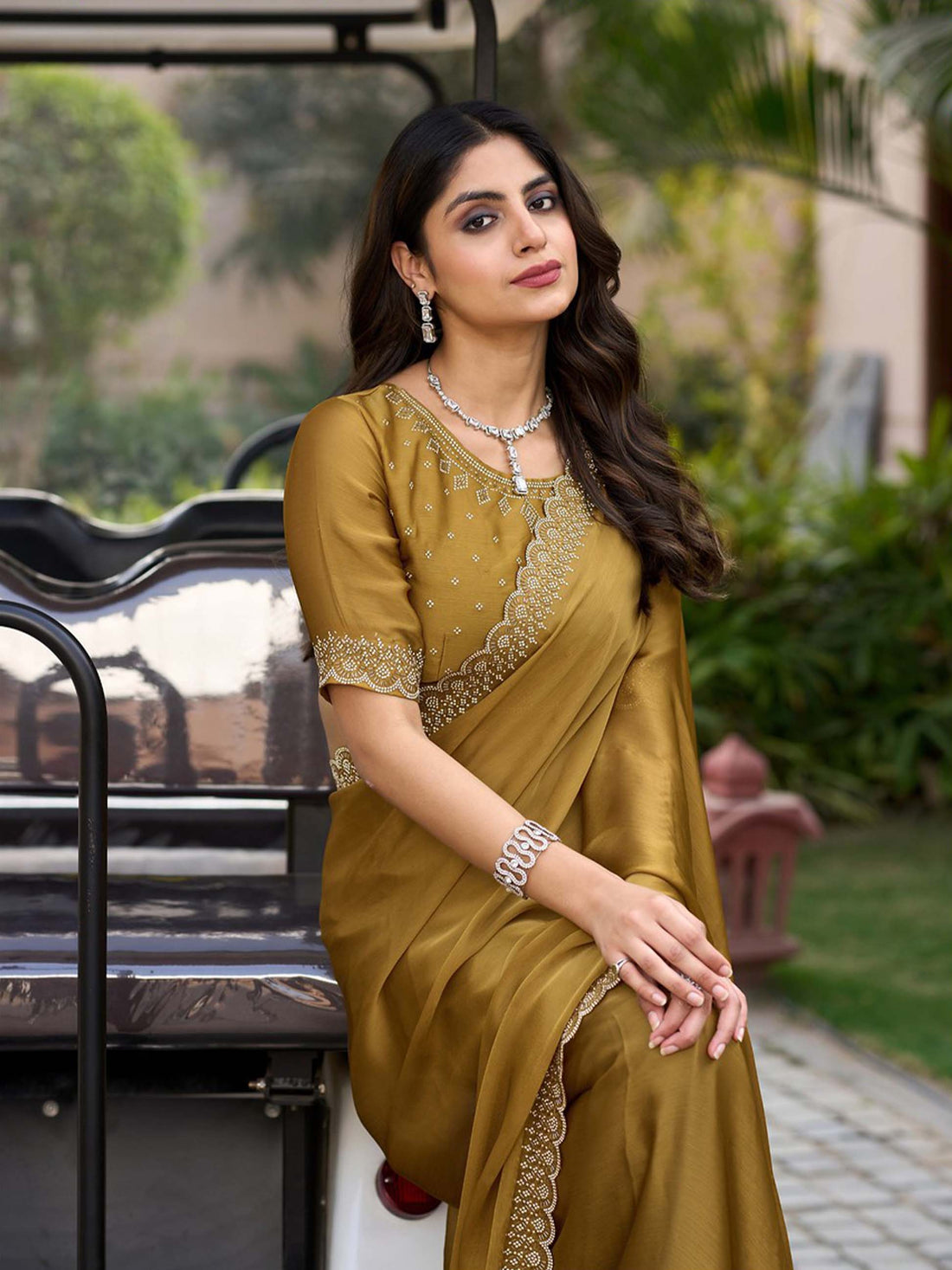 Stellara Satin Chiffon Saree