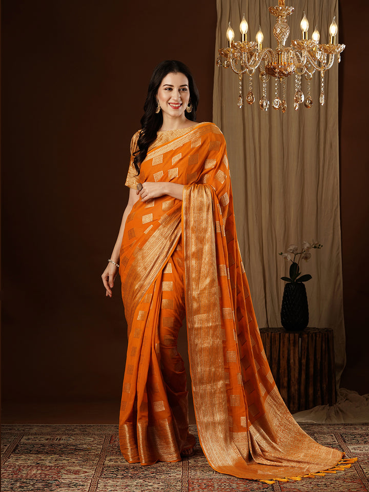 ROSHNI MUSTURD VISCOSE SAREE