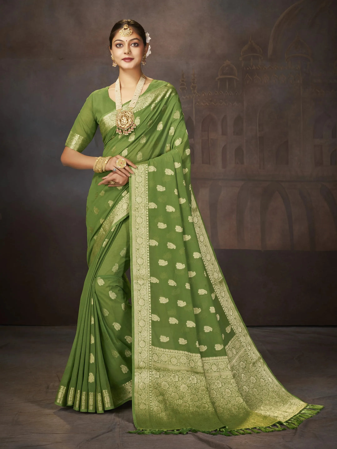 Suhana Green Color Pure Georgette Saree for Women