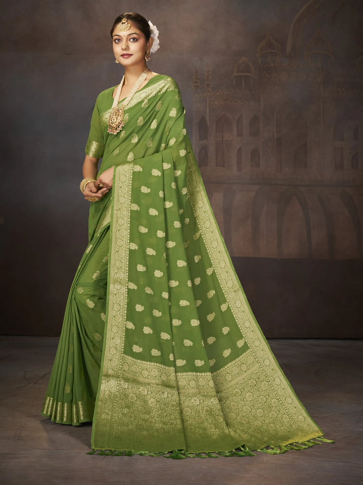 Suhana Green Color Pure Georgette Saree for Women