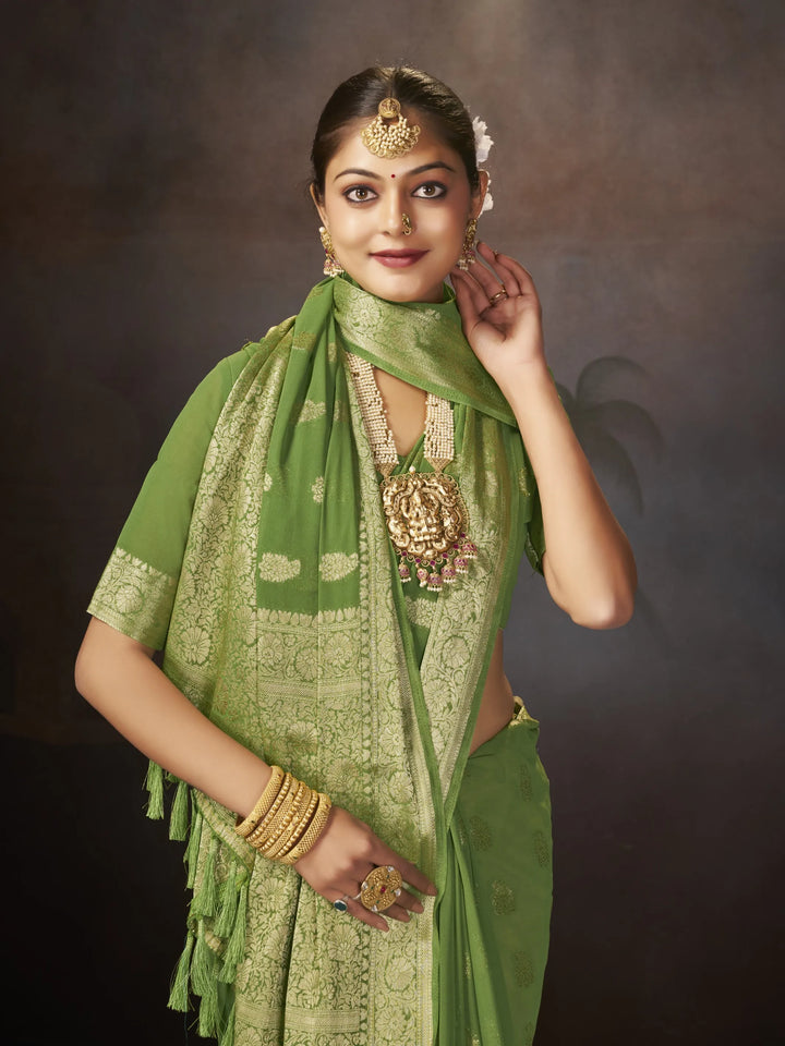 Suhana Green Color Pure Georgette Saree for Women