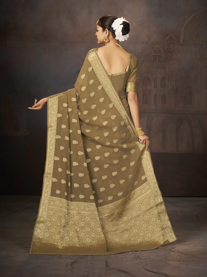 Suhana Brown Color Pure Georgette Saree for Women