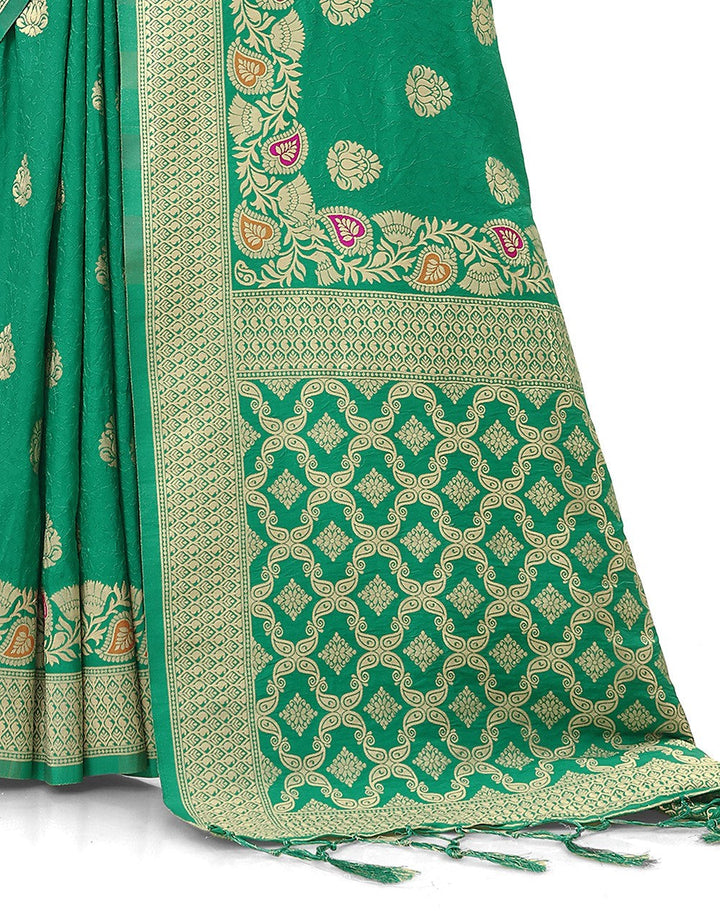 Flourious Fancy Women's Dola Silk Saree with blouse piece