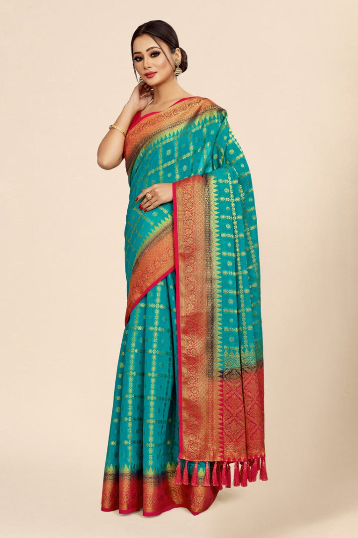 Flourious Pure Georgette saree for wedding with siroski work