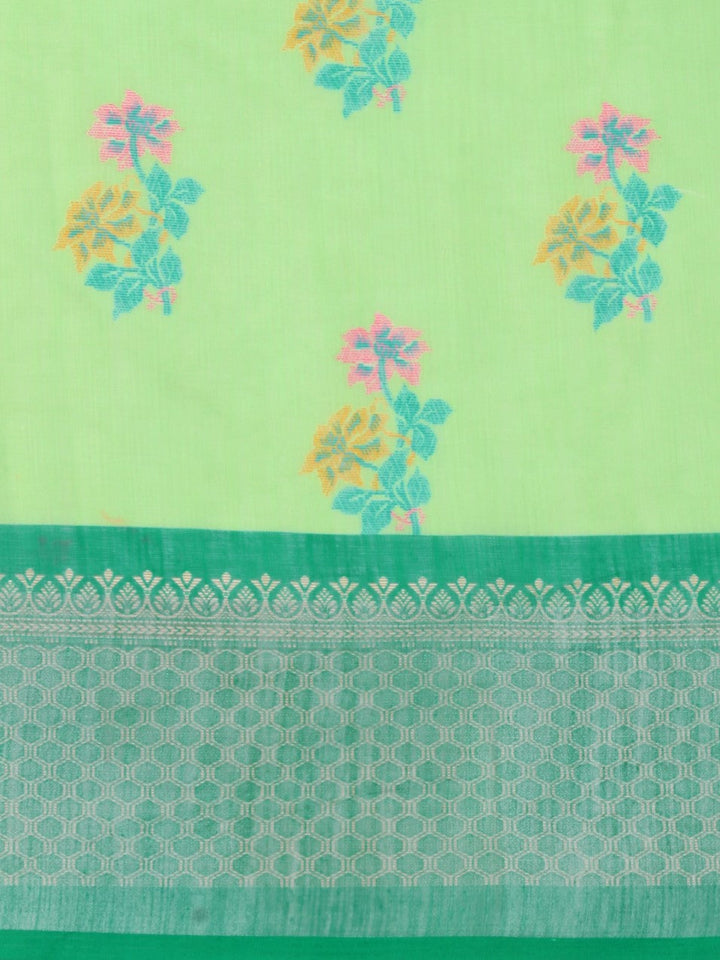 Flourious Designer Linen 7x7 Patta Saree for women with Digital Floral Print Work