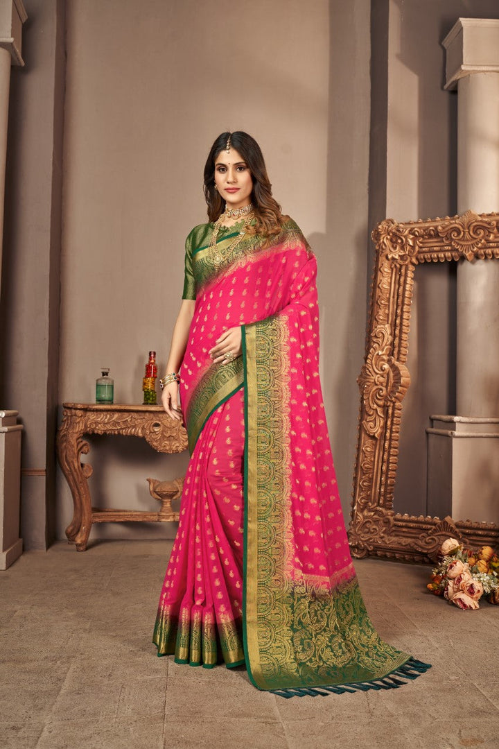 Flourious Designer Pure Georgette Saree for women with Siroski Work