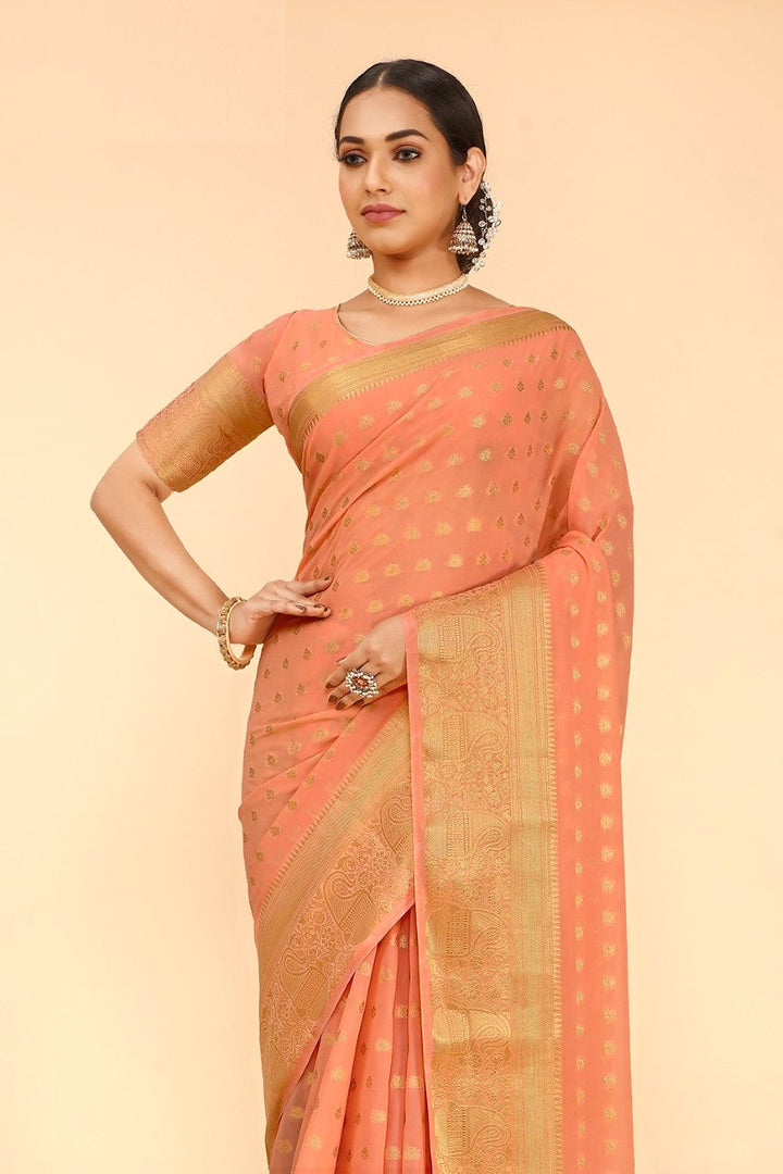 Flourious Pure Viscose Georgette Saree for Women with Blouse Piece