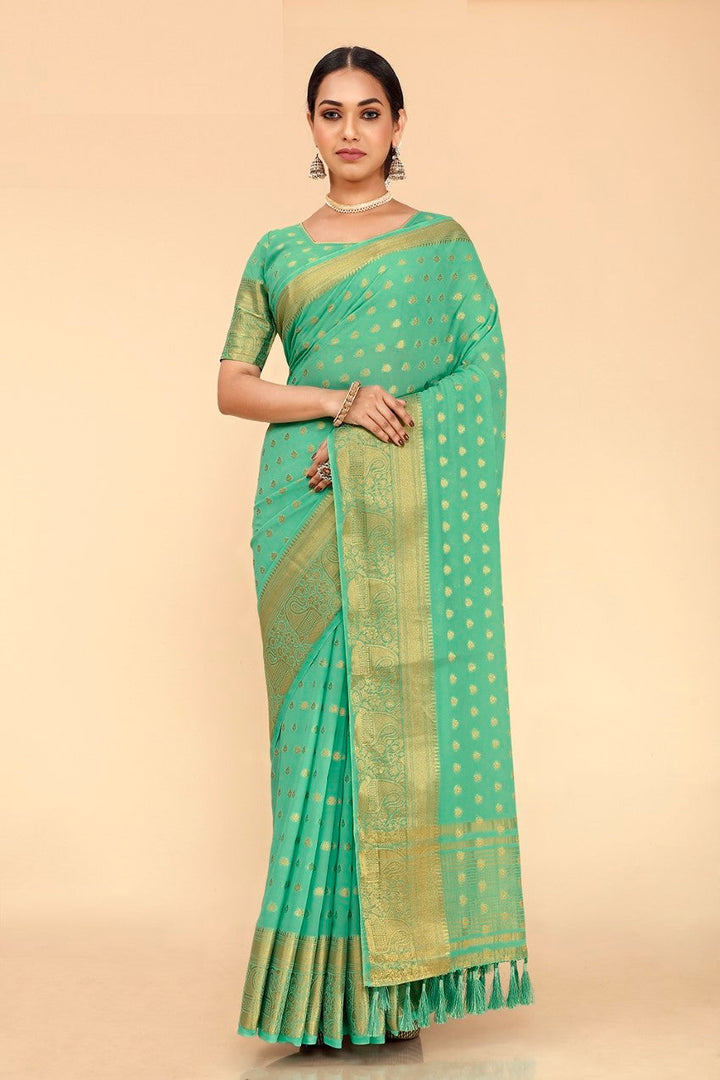 Flourious Pure Viscose Georgette Saree for Women with Blouse Piece