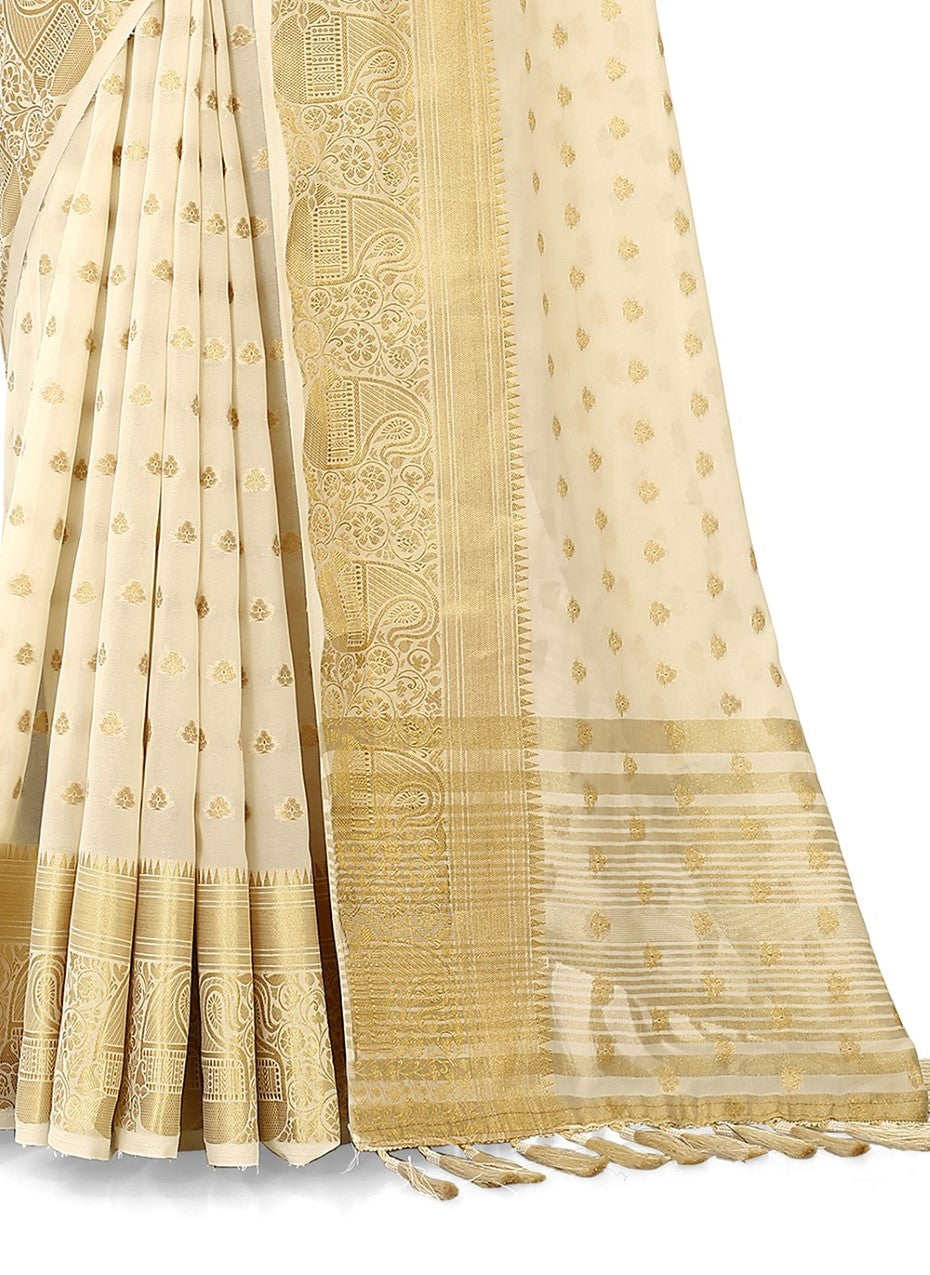 Flourious Pure Viscose Georgette Saree for Women with Blouse Piece