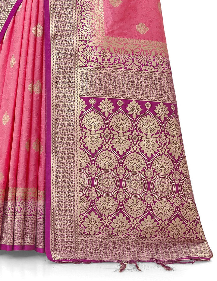 Flourious Fancy Women's Dola Silk Saree with Unstitched blouse piece