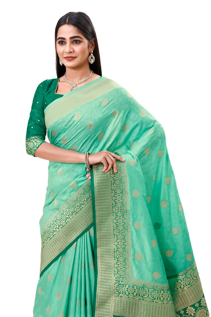 Flourious Fancy Women's Dola Silk Saree with Unstitched blouse piece