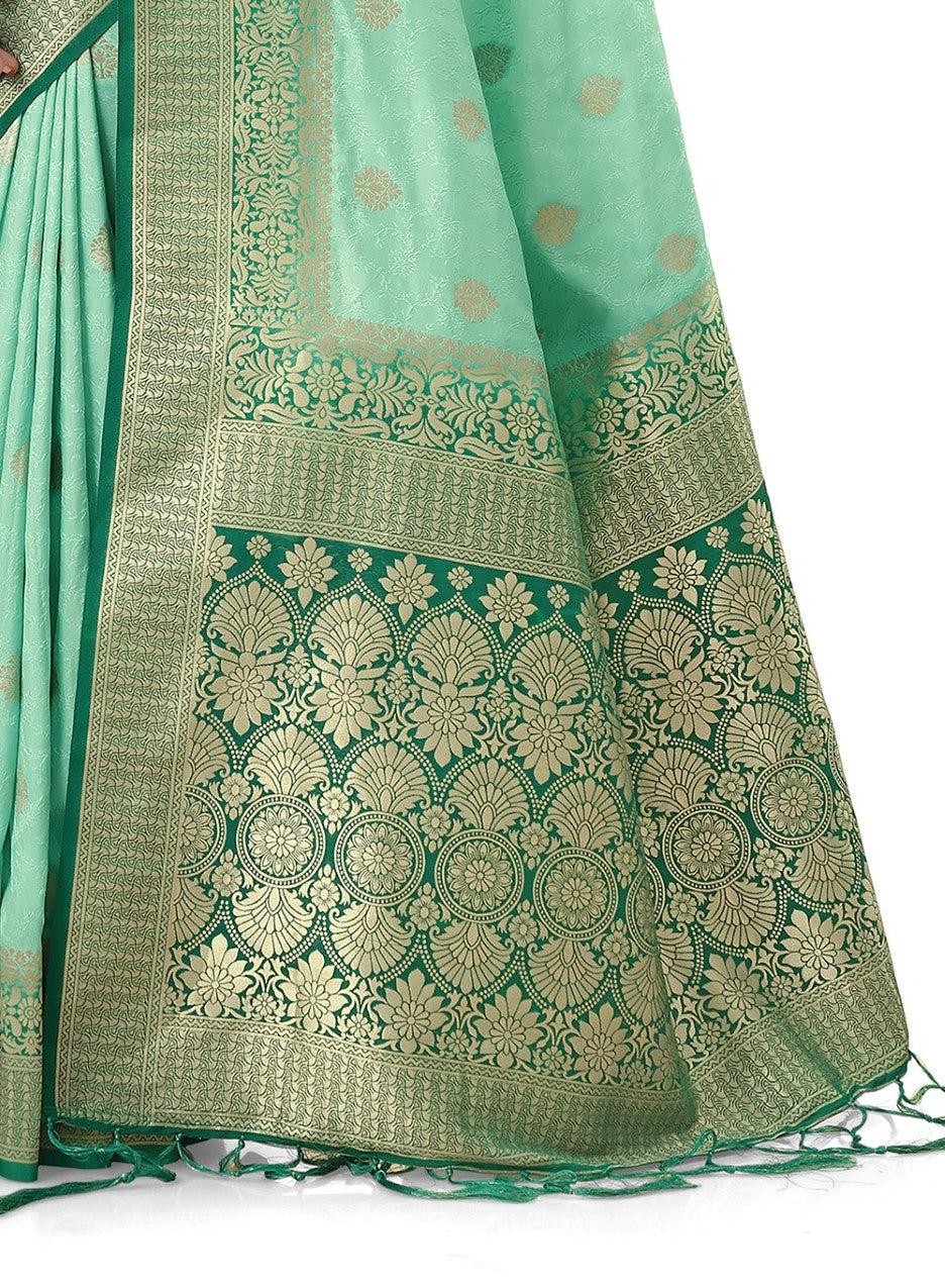 Flourious Fancy Women's Dola Silk Saree with Unstitched blouse piece