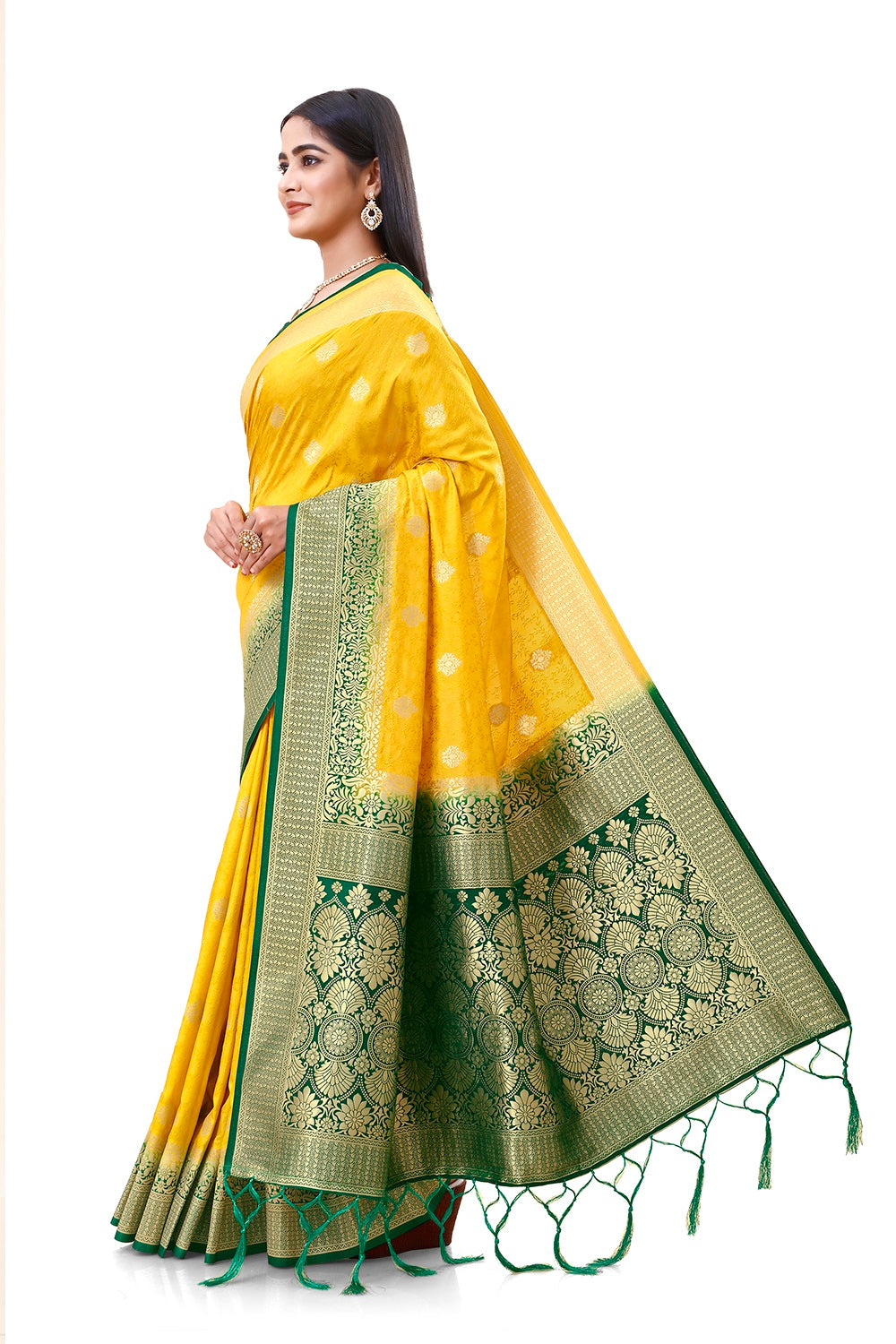 Flourious Fancy Women's Dola Silk Saree with Unstitched blouse piece