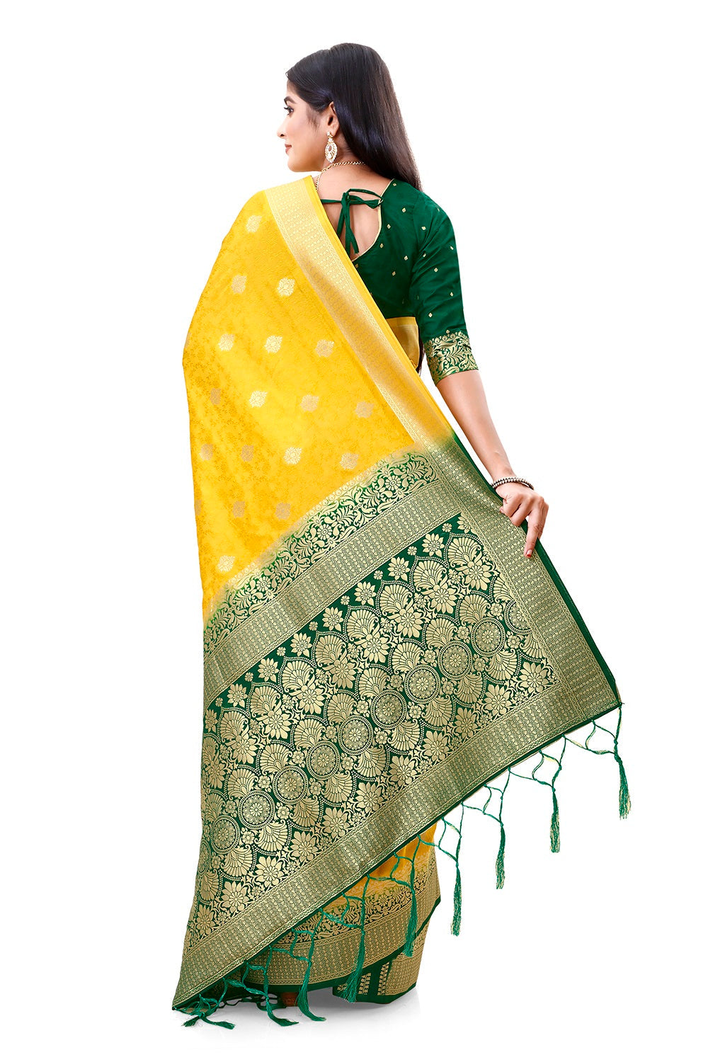 Flourious Fancy Women's Dola Silk Saree with Unstitched blouse piece