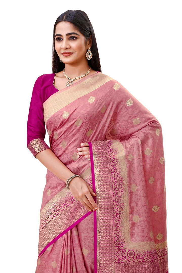 Flourious Fancy Women's Dola Silk Saree with Unstitched blouse piece