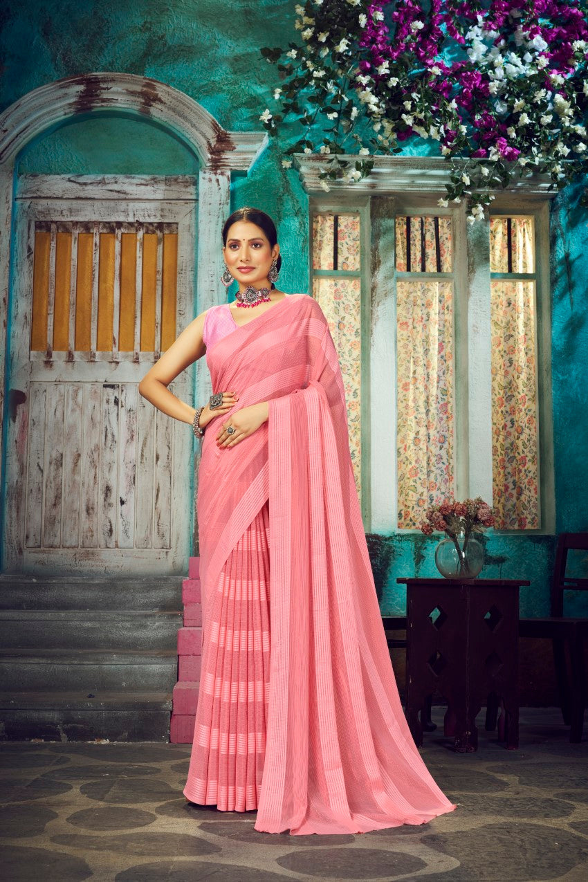 Flourious Georgette Weightless Patta Partwear Saree For women